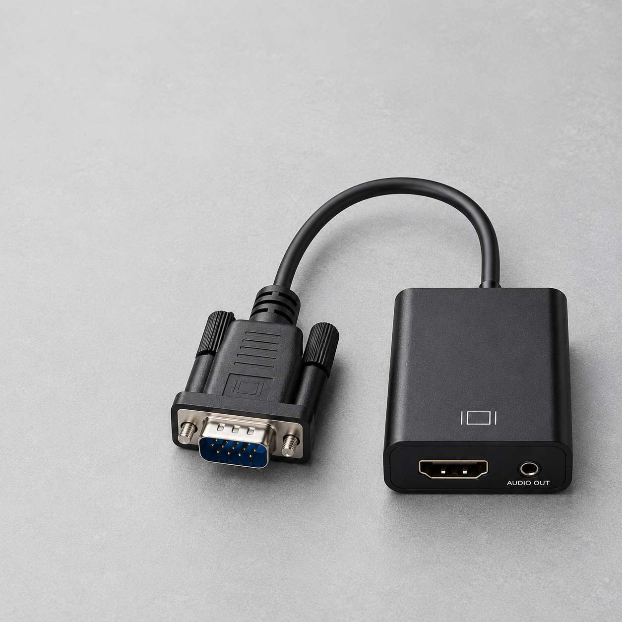 VGA to HDMI Converter Adapter Cable with 3.5mm Audio Output – 1080P Full HD Support