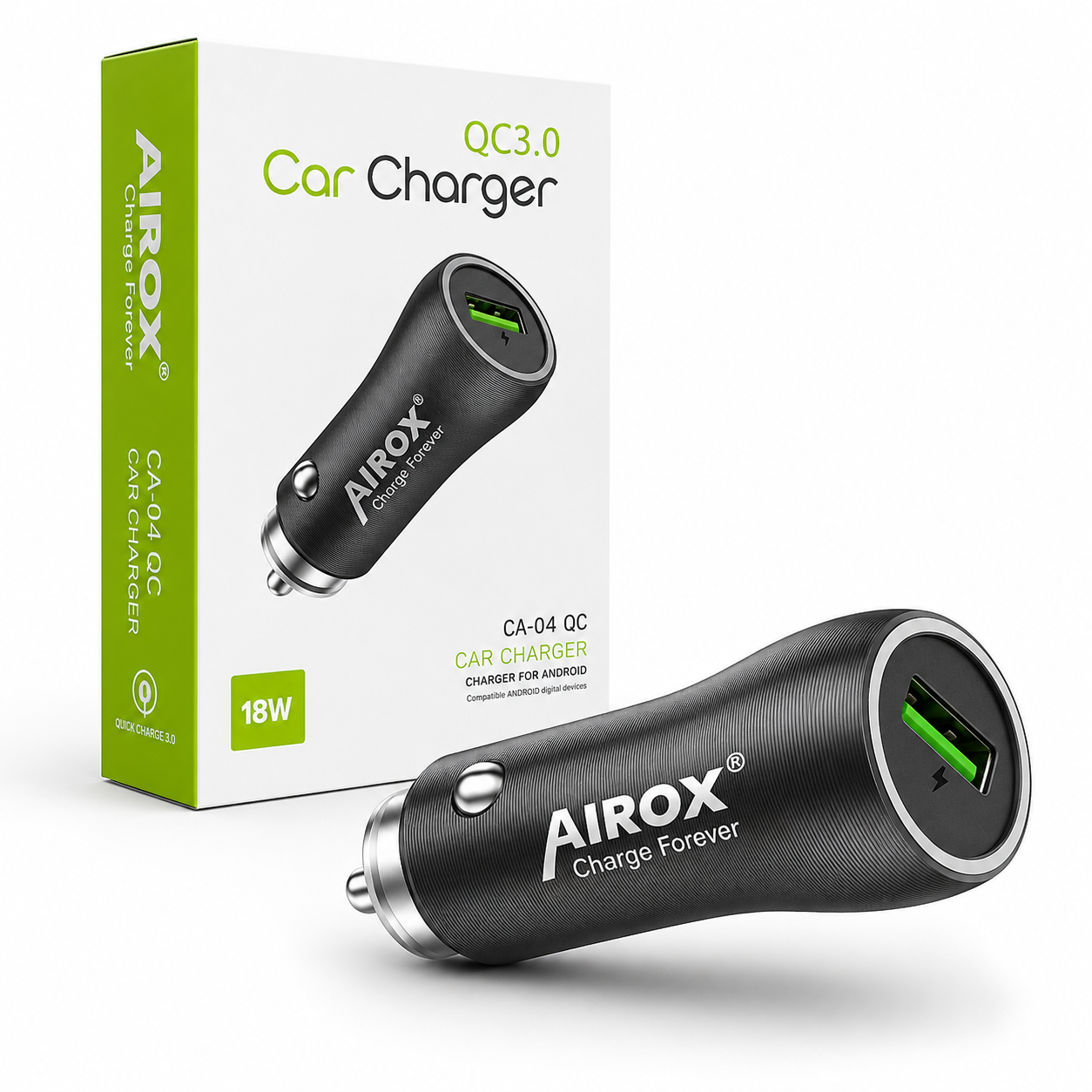 AIROX QC3.0 18W Fast Car Charger | USB Quick Charge Car Adapter