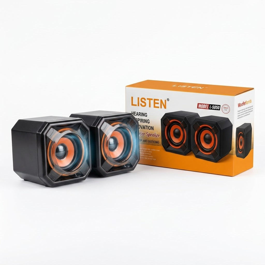 LISTEN L-5050 2.0 Channel USB Multimedia Speaker with Rich Bass