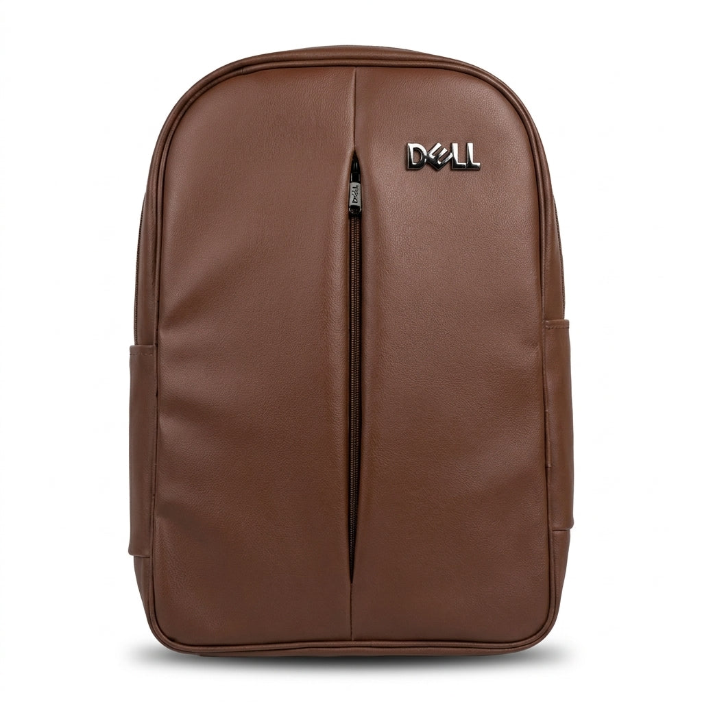 Dell Executive Brown Leather Laptop Backpack – Premium Business Series